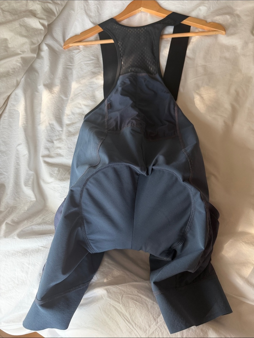 Womens Athletic Bib Shorts - Navy Blue - Picture 4 of 4